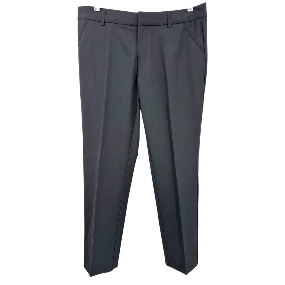 ECRU Women's‎ Size 6 Black Wool Blend Straight Leg Cropped Ankle Dress Pants